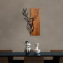 Wallity Red Deer 1 - Accesorio de Pared de Madera y Metal Nogal y Negro